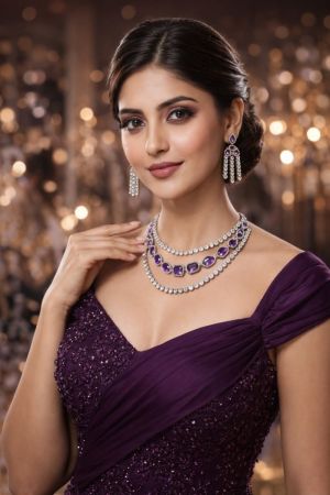 Amethyst Royale Dual-Layer Necklace Set