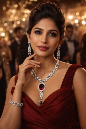 Crimson Royale Loop Necklace Set