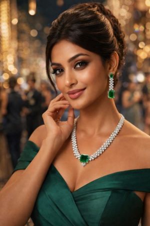 Emerald Radiance Solitaire Necklace Set