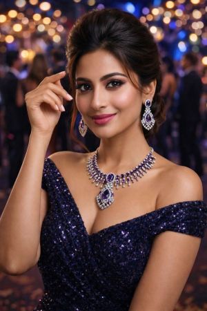 Violet Royale Crystal Necklace Set